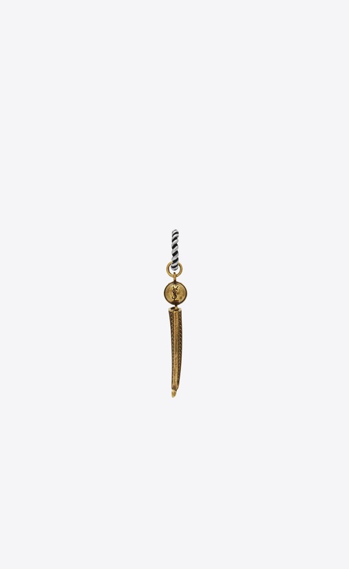 FOLK horn earring in bronze-colored metal